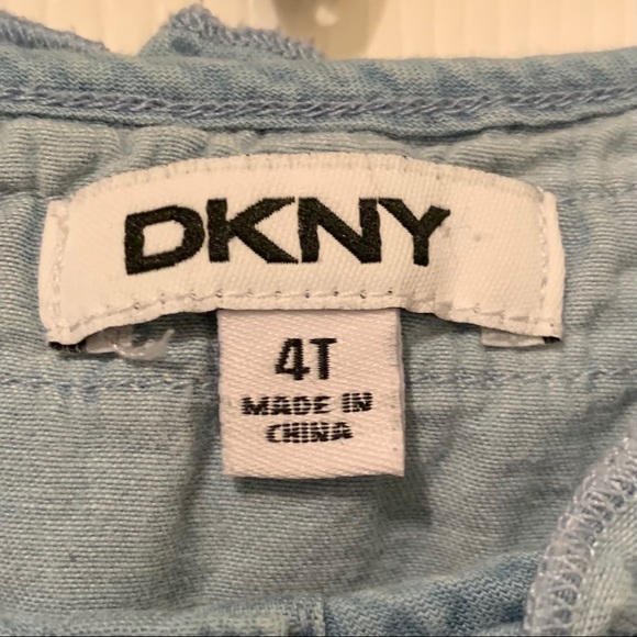 🛍 DKNY Toddler Chambray Peplum Top - Size 4T - Picture 2 of 7